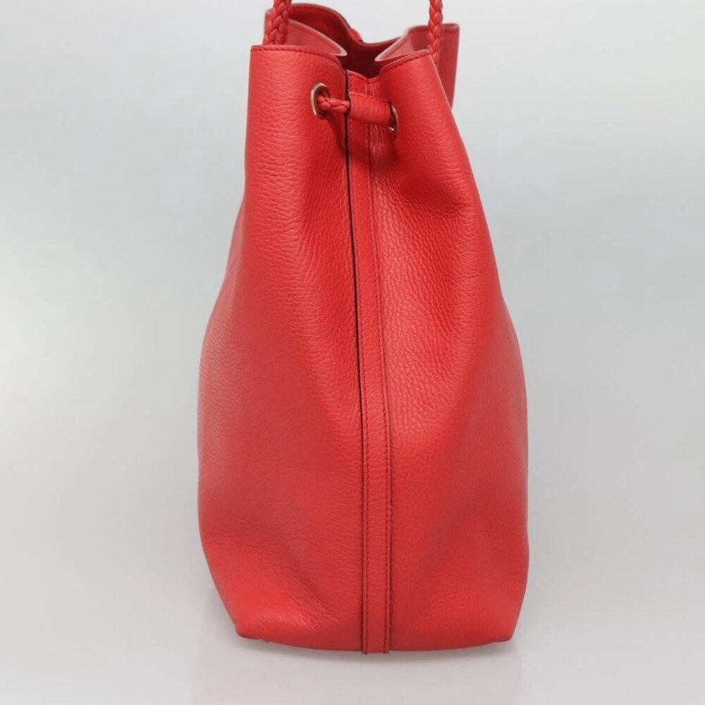 GUCCI Tote Bag Leather Outlet Red Gold 380118 - Picture 4 of 16